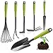 com-four® 6-teiliges Garten-Werkzeug-Set - Gartenset mit Doppelhacke, Kleingrubber, Fugenkratzer, Handrechen, Blumenkelle - Gartenwerkzeug für Pflanzen und Gartenarbeit (6-teiliges Gartenset)