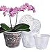 GOTVUGE Orchideentöpfe Sortiment 5er Pack (4.3in x 3, 5in x 2), transparente Orchideenpflanzentöpfe mit Löchern zum Umtopfen, transparente Pflanzentöpfe für Orchideen-Umtopf-Set